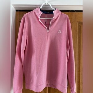 Men’s Rhoback Riva Performance Quarter Zip. Red/White Stripe